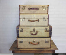 Load image into Gallery viewer, Brown Vintage Suitcases
