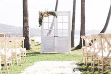Load image into Gallery viewer, white vintage door wedding backdrop
