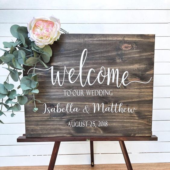 wood welcome sign rental