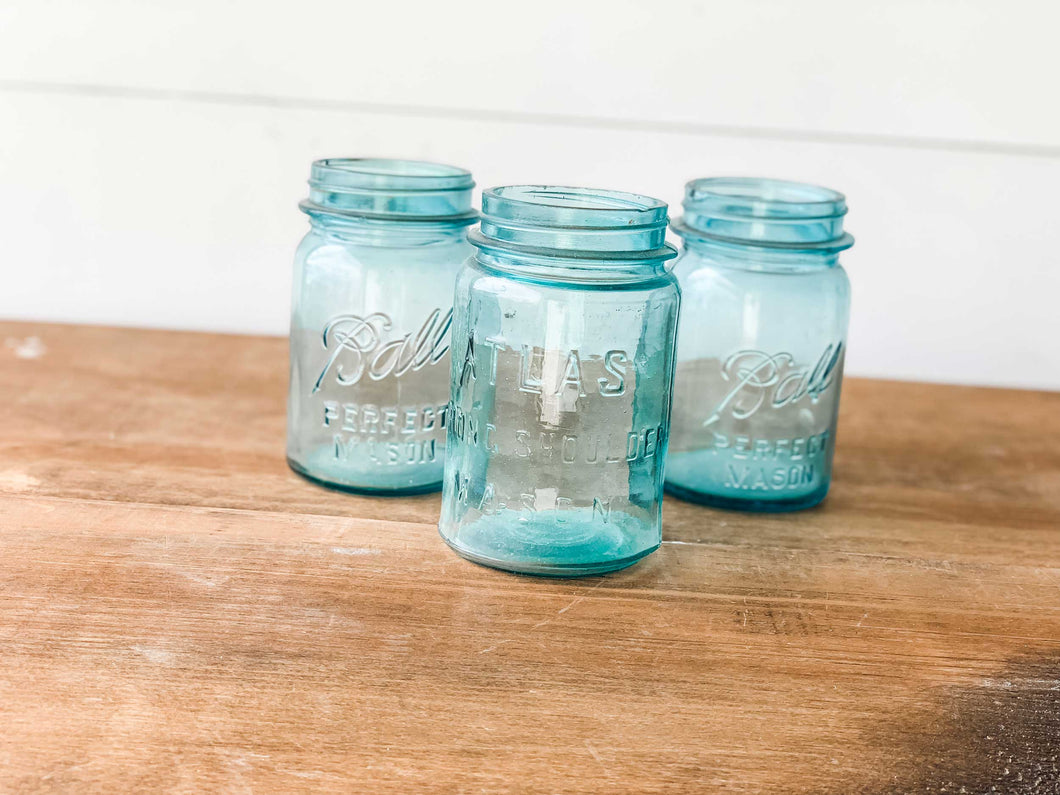 genuine vintage blue jars